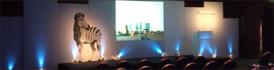 Roadshow stage with audio visual equipment installed